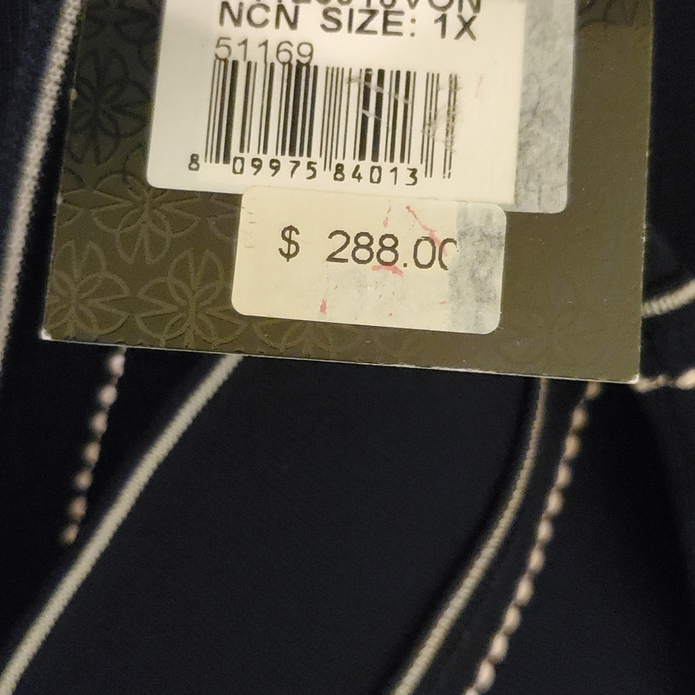 Ming Wang Dark Blue Jacket with Pink Accents 1X JACKET & 0X Shell Plus 2 Pieces - Picture 7 of 17
